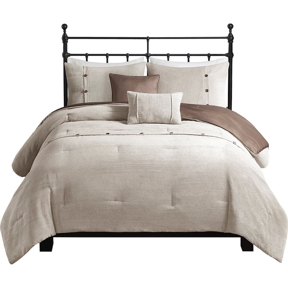 albie light brown king california king bedding set   
