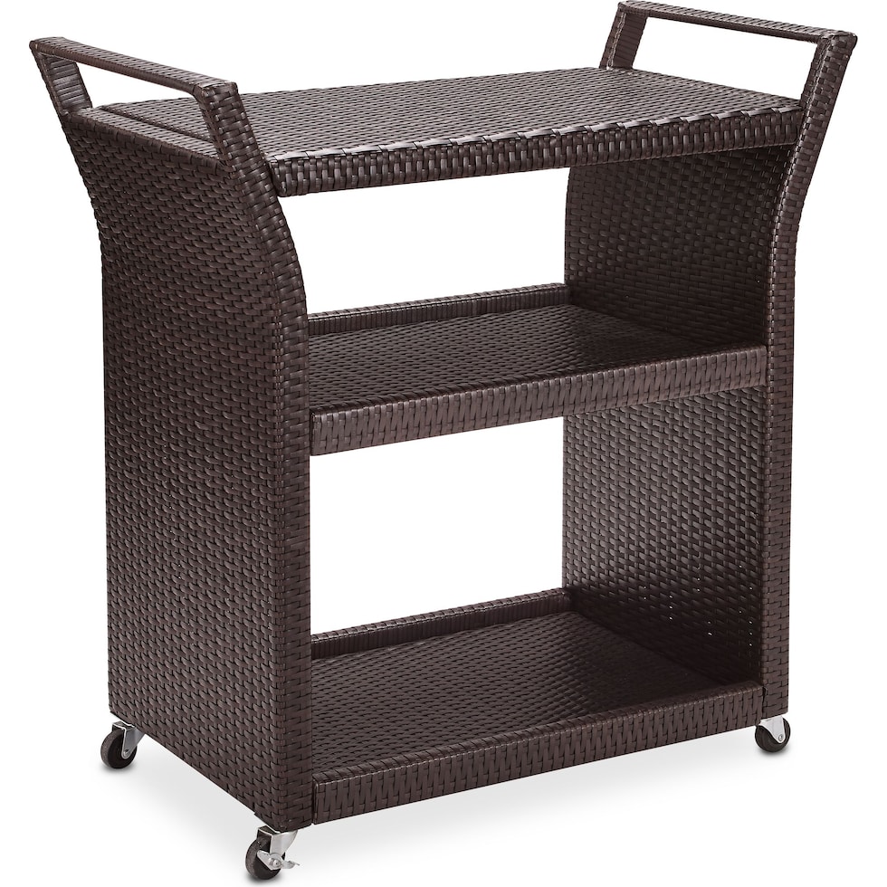 aldo outdoor dark brown bar cart   