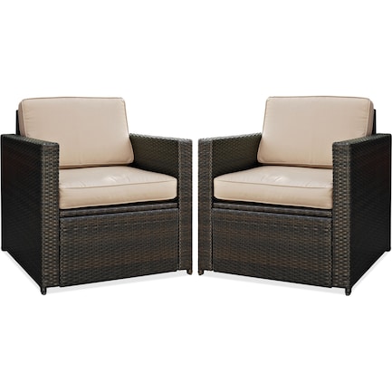 Aldo Set of 2 Outdoor Chairs - Brown