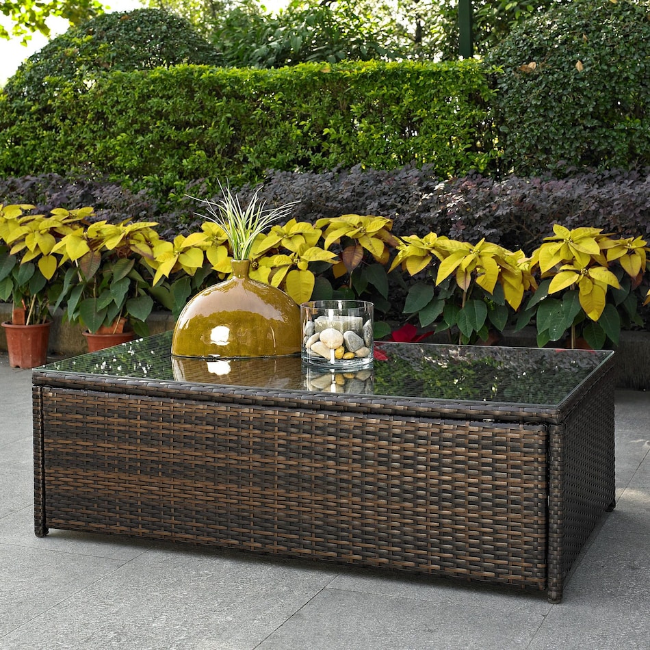 aldo outdoor dark brown outdoor coffee table   