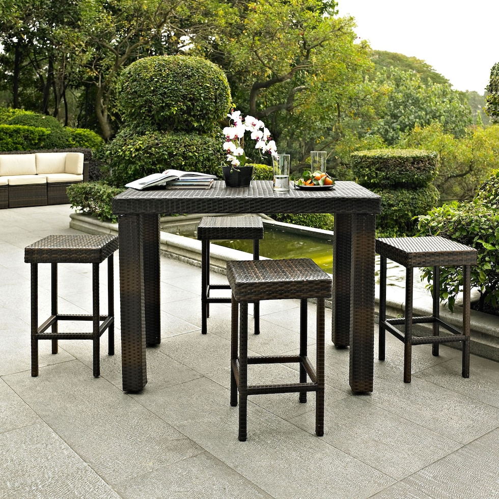 aldo outdoor dark brown outdoor dinette   
