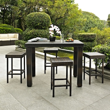 Aldo Outdoor Counter-Height Dining Table and 4 Stools