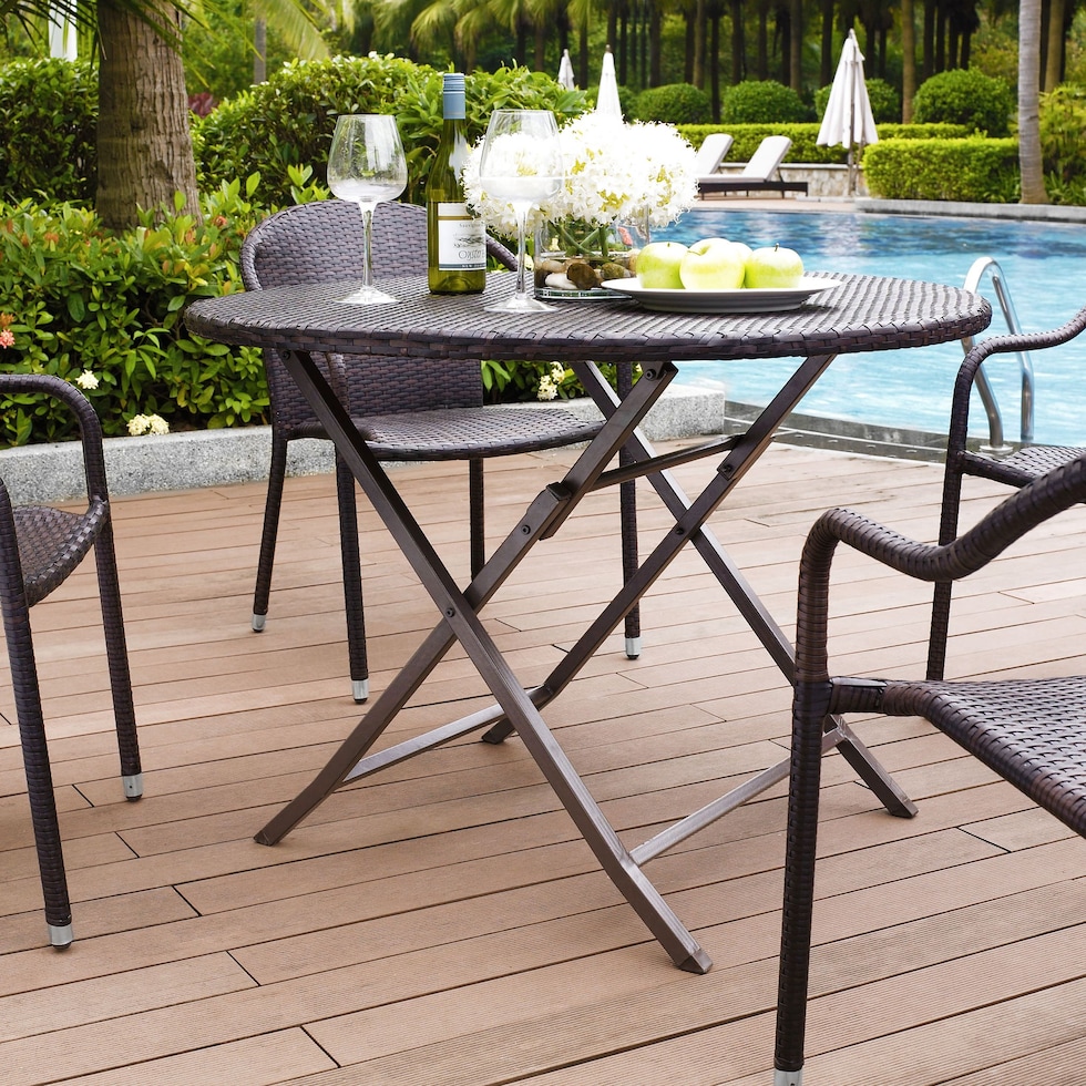 aldo outdoor dark brown outdoor dining table   