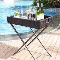 aldo outdoor dark brown outdoor end table   