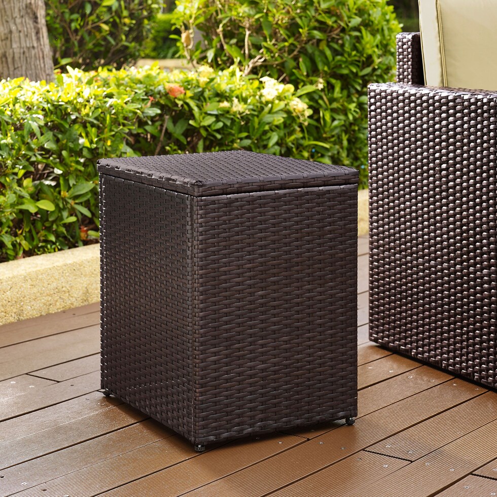 aldo outdoor dark brown outdoor end table   