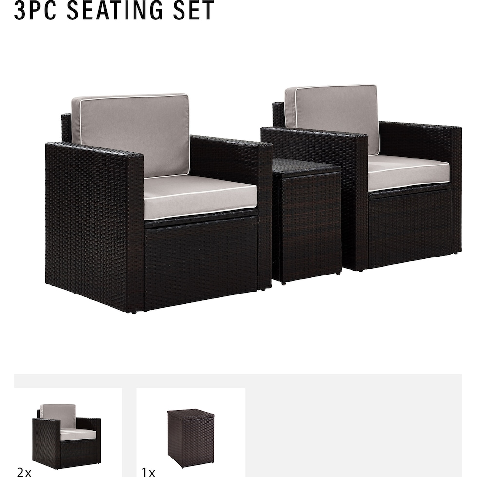 aldo outdoor gray outdoor chair set   