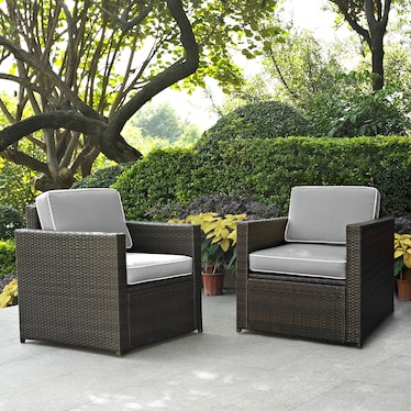 Aldo Set of 2 Outdoor Chairs - Gray