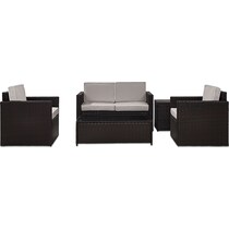 aldo outdoor gray outdoor loveseat set   