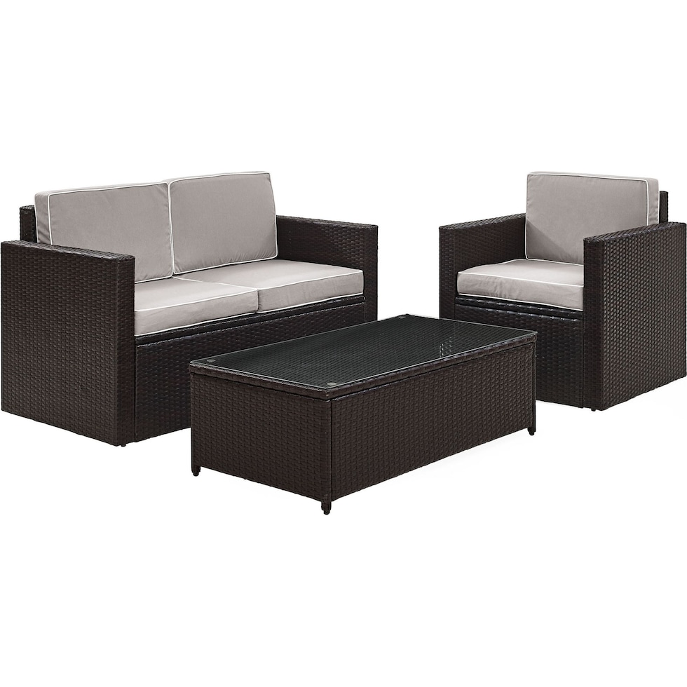 aldo outdoor gray outdoor loveseat set   