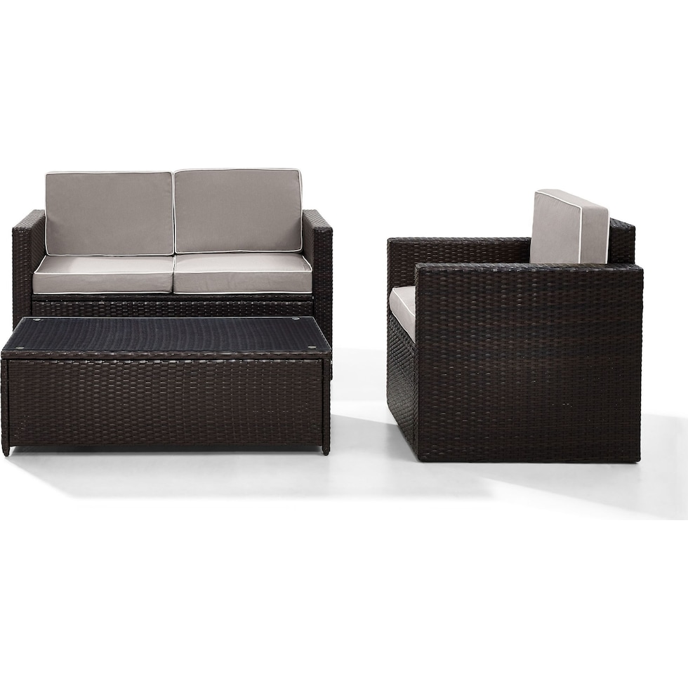 aldo outdoor gray outdoor loveseat set   