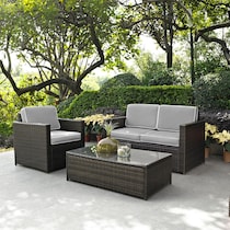 aldo outdoor gray outdoor loveseat set   
