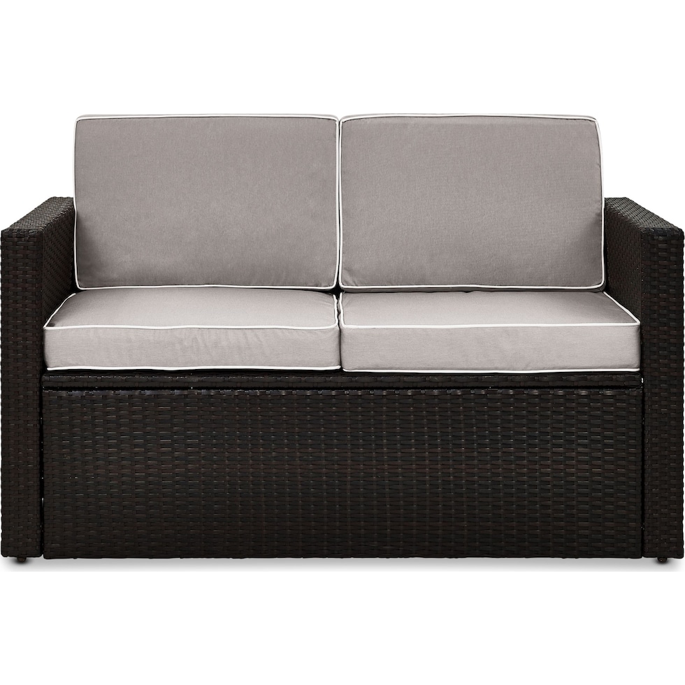 aldo outdoor gray outdoor loveseat   