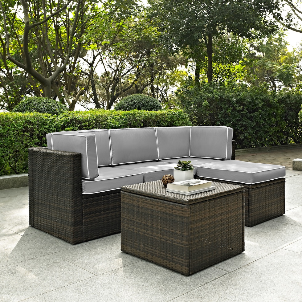 aldo outdoor gray outdoor sectional set   