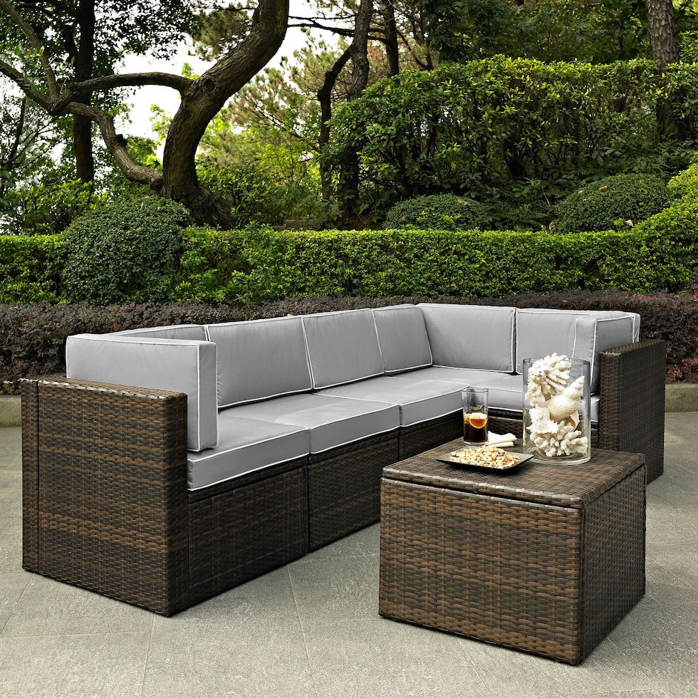 aldo outdoor gray outdoor sectional set   