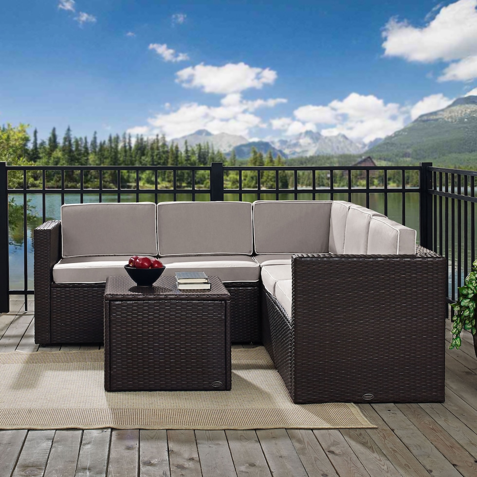 aldo outdoor gray outdoor sectional set   