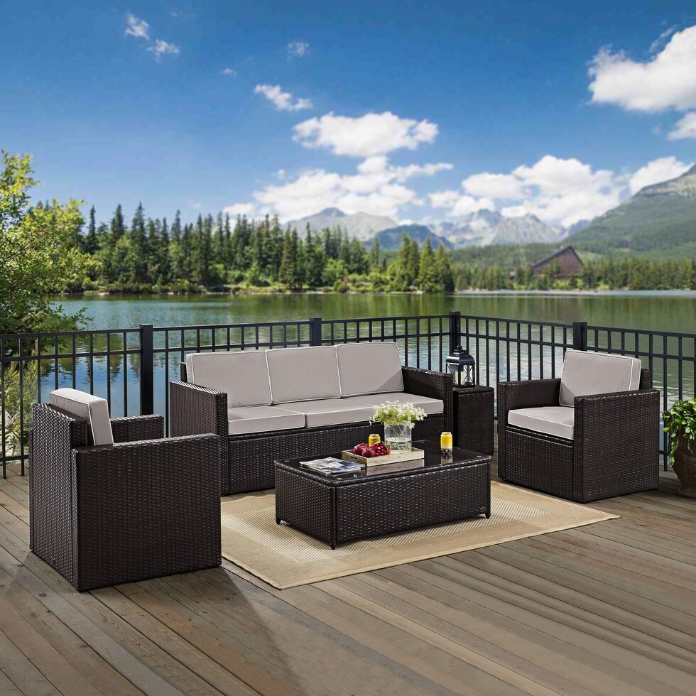 aldo outdoor gray outdoor sofa set   