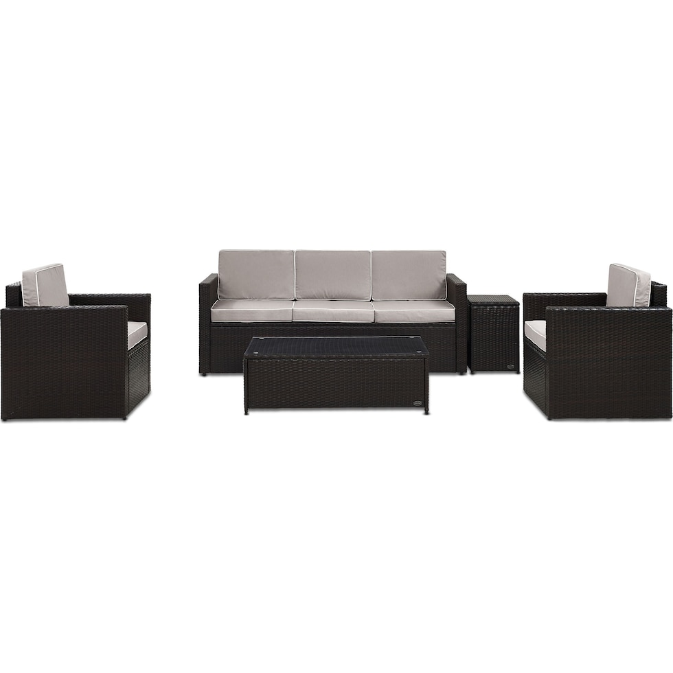 aldo outdoor gray outdoor sofa set   