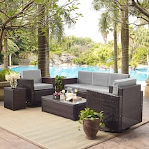 aldo outdoor gray outdoor sofa set   