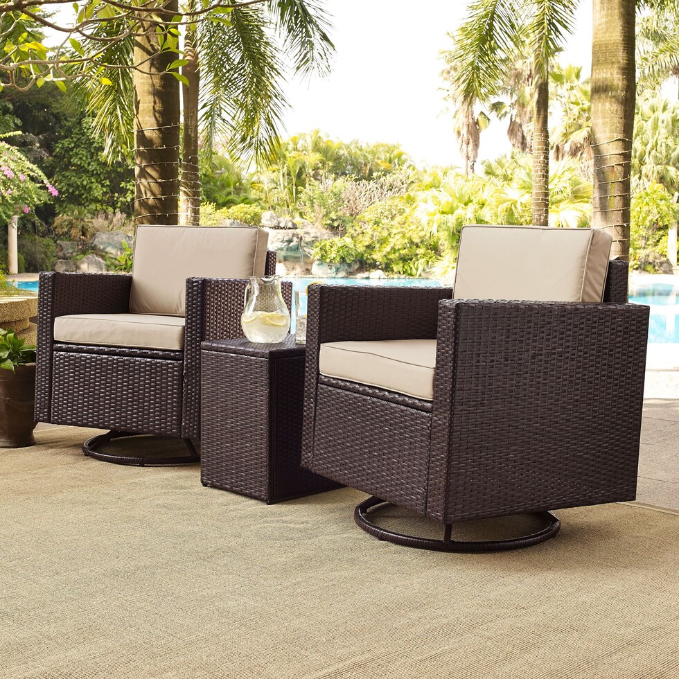 aldo outdoor light brown outdoor chair set   
