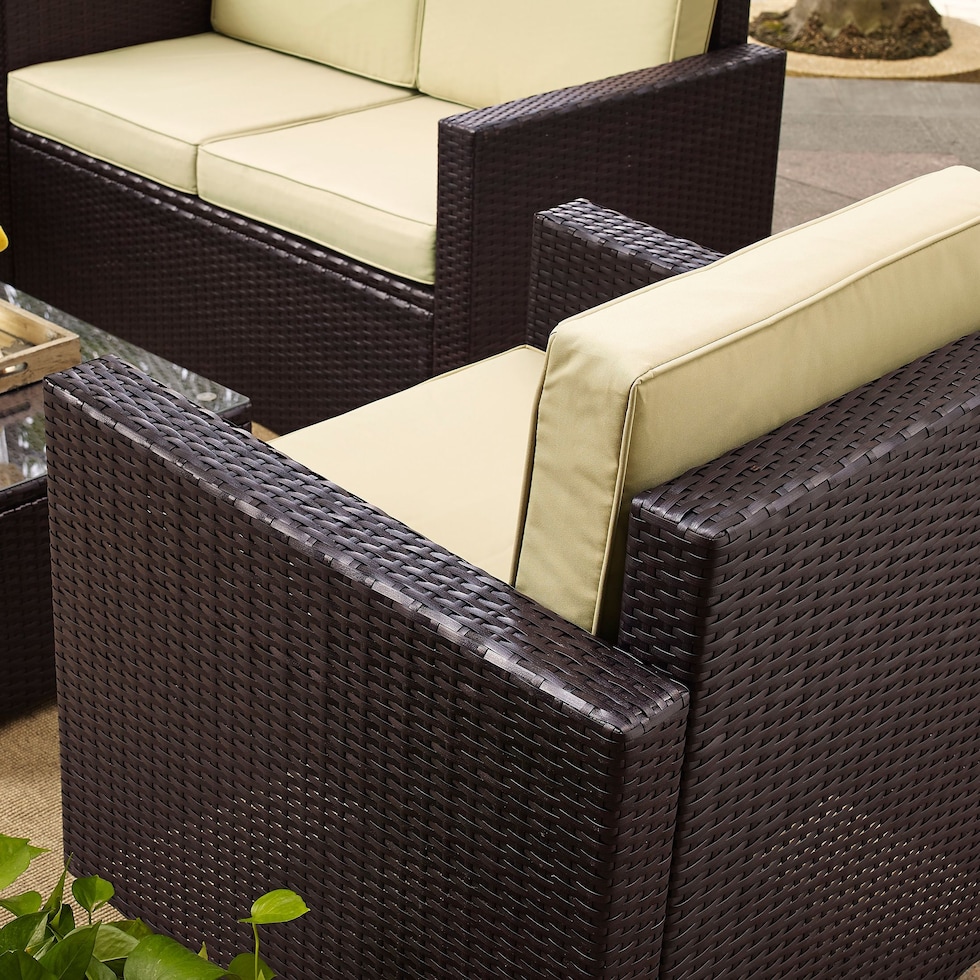aldo outdoor light brown outdoor loveseat set   