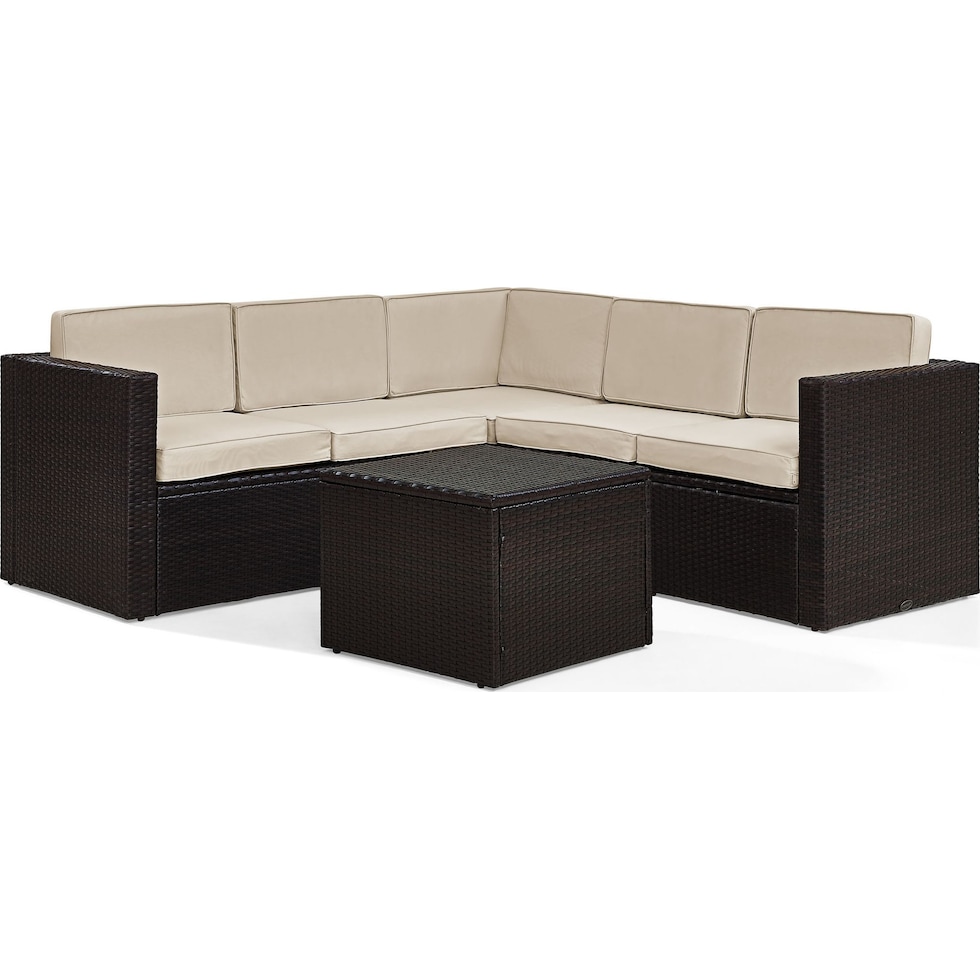 aldo outdoor light brown outdoor sectional set   
