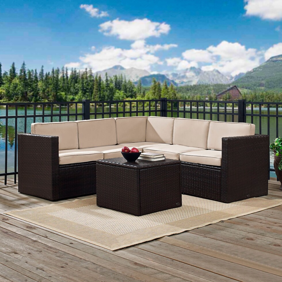 aldo outdoor light brown outdoor sectional set   