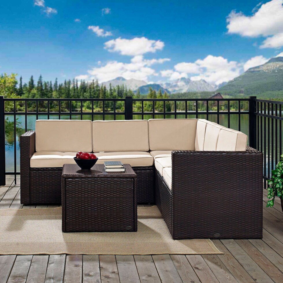 aldo outdoor light brown outdoor sectional set   