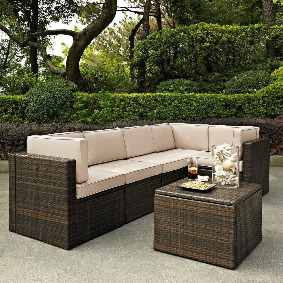 aldo outdoor light brown outdoor sectional set   