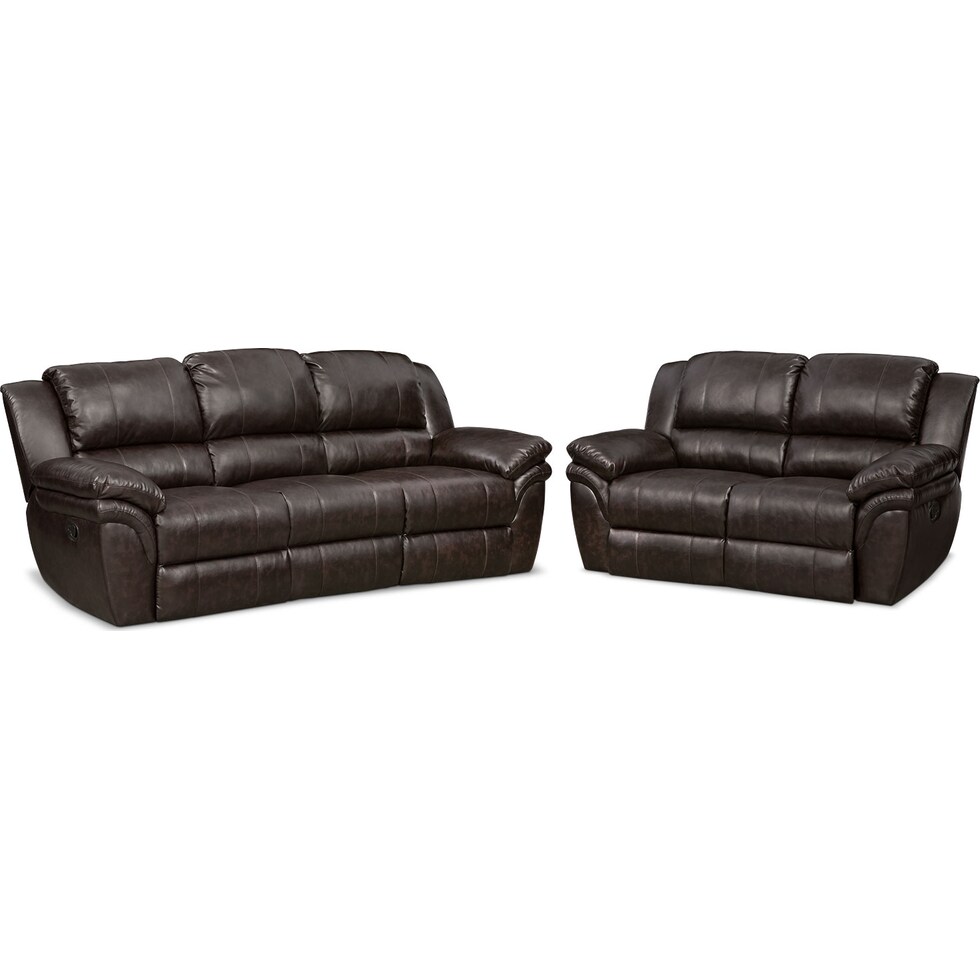 aldo dark brown  pc manual reclining living room   