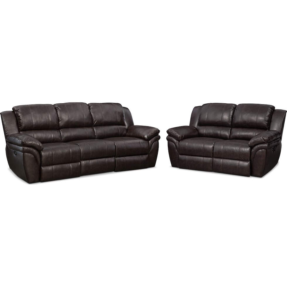 aldo dark brown  pc power reclining living room   