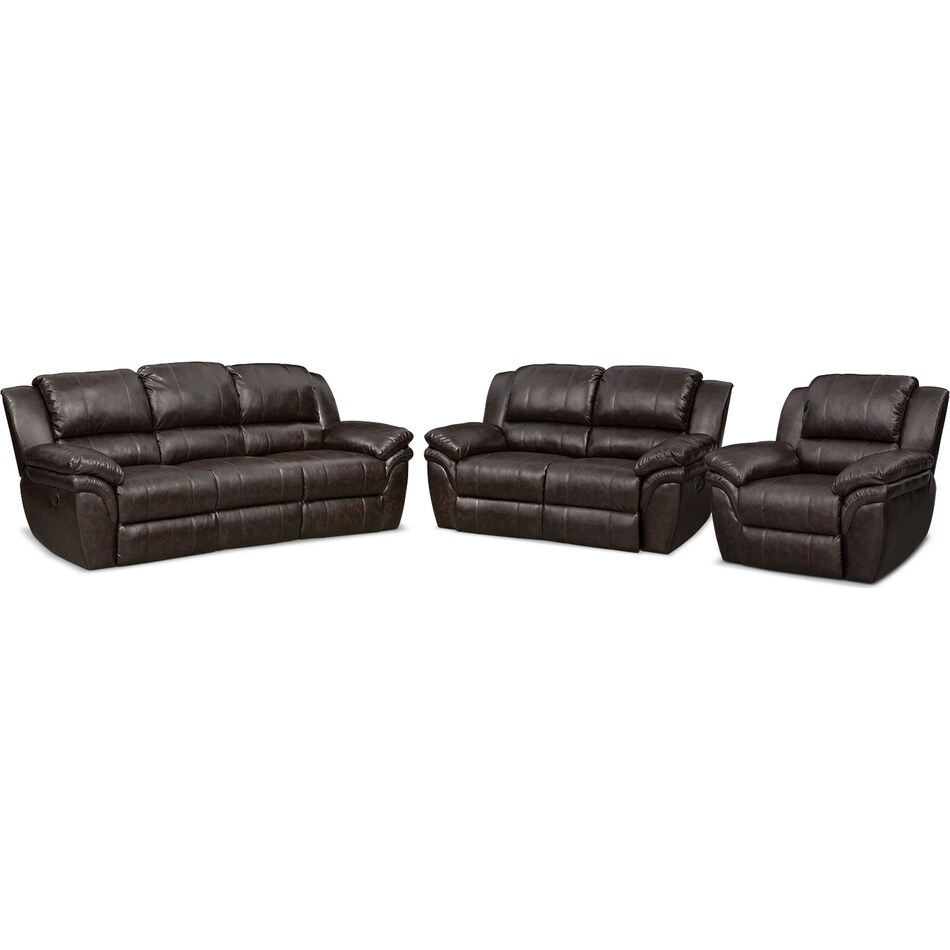 aldo dark brown  pc manual reclining living room   
