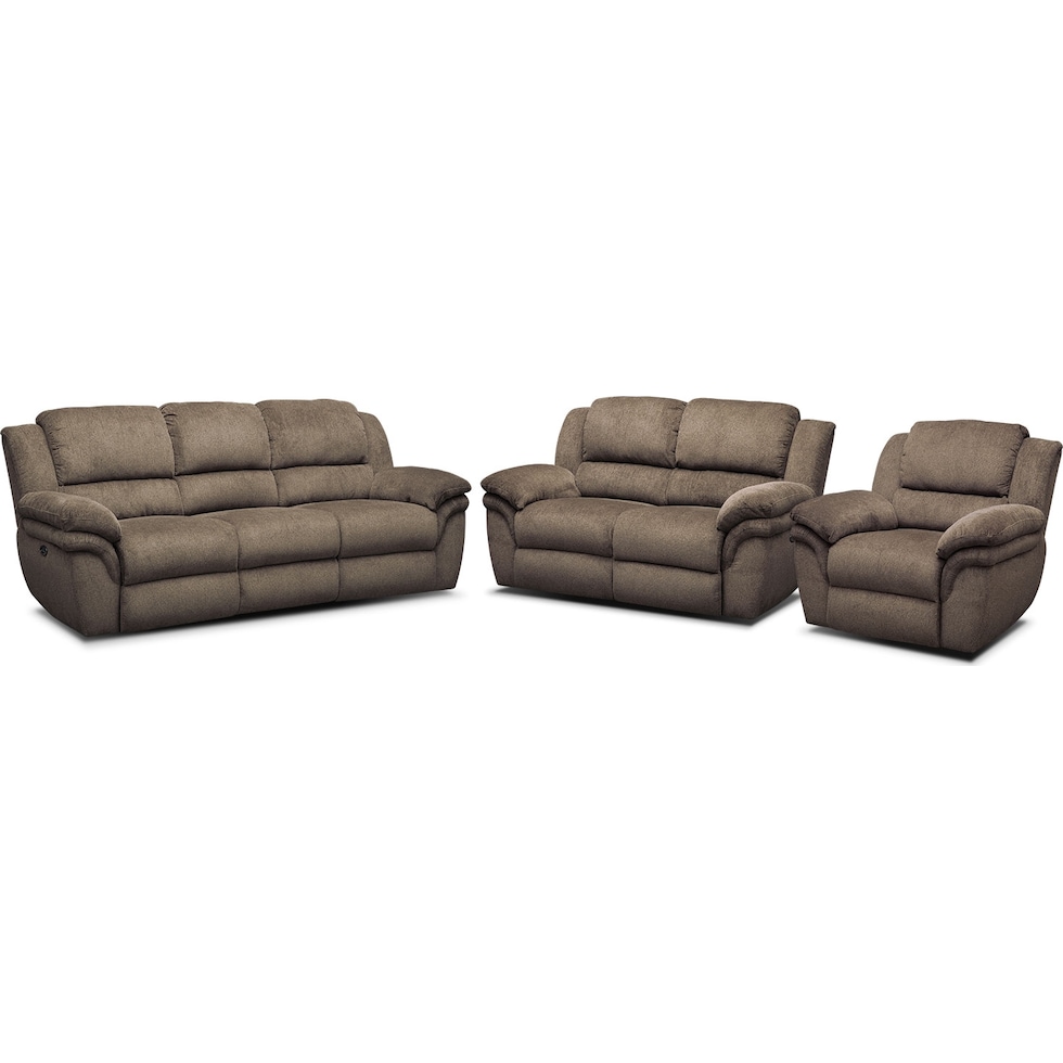 aldo dark brown  pc power reclining living room   