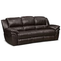 aldo dark brown manual reclining sofa   