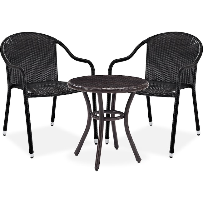 Outdoor Furniture - Aldo Outdoor Café Table and 2 Arm Chairs