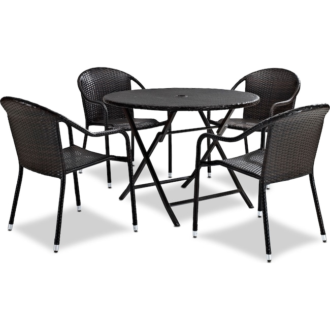 Outdoor Furniture - Aldo Outdoor Café Table and 4 Arm Chairs