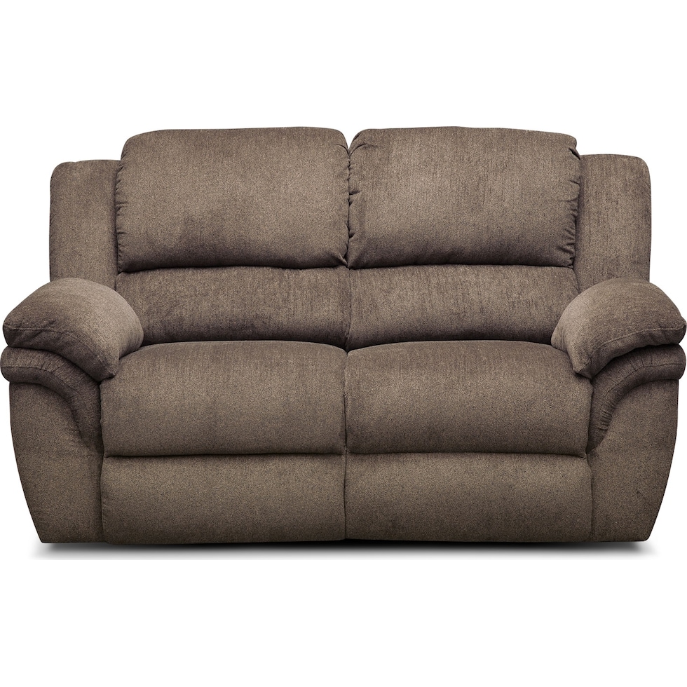 aldo dark brown power reclining loveseat   