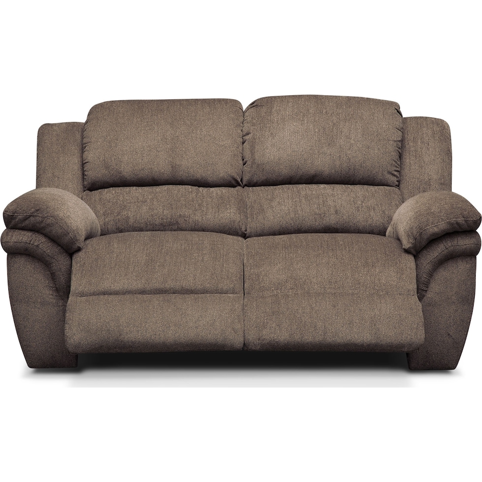 aldo dark brown power reclining loveseat   