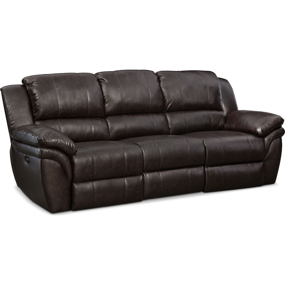 aldo dark brown power reclining sofa   