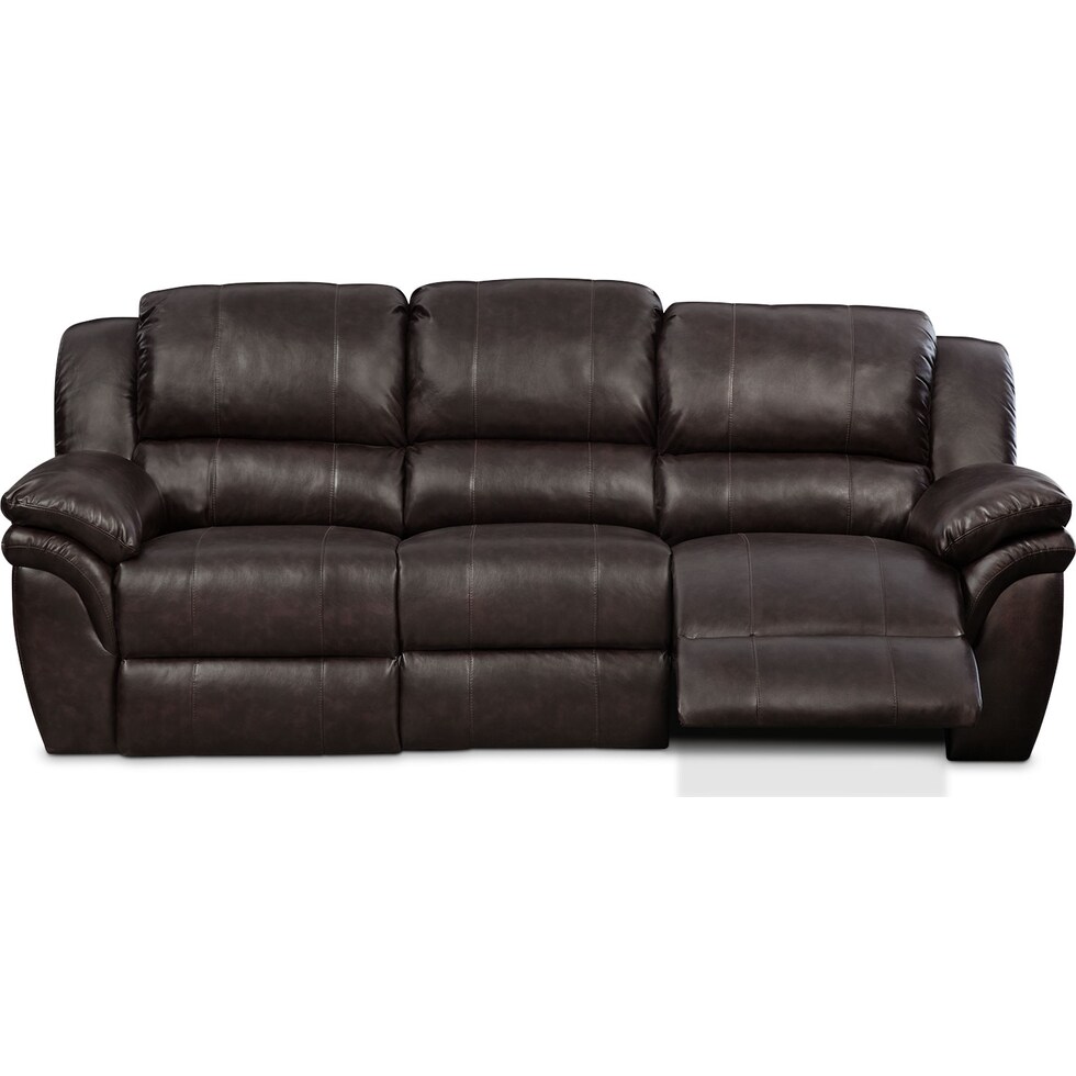 aldo dark brown power reclining sofa   