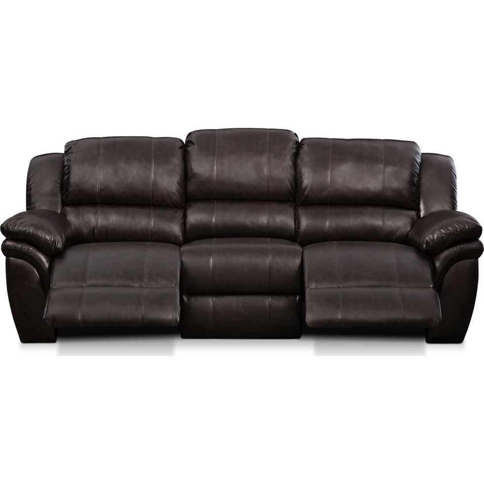aldo dark brown power reclining sofa   