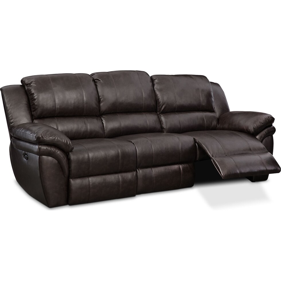 aldo dark brown power reclining sofa   
