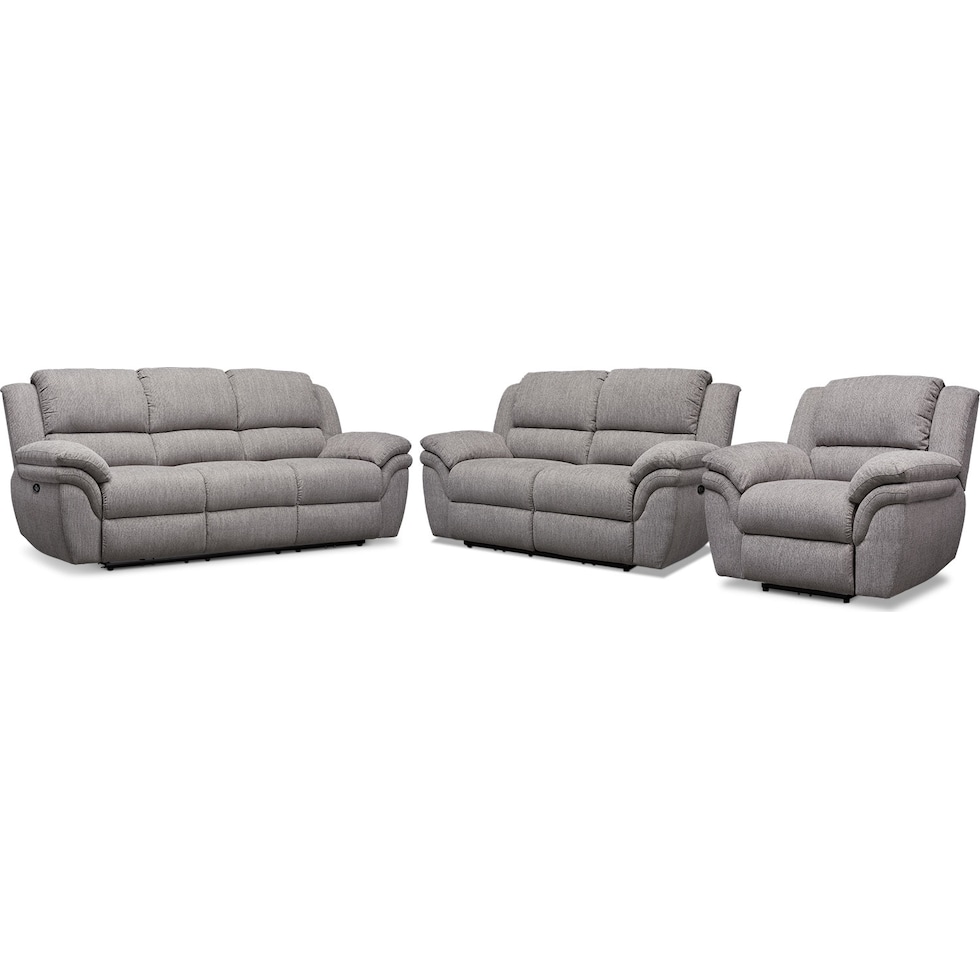 aldo gray  pc power reclining living room   