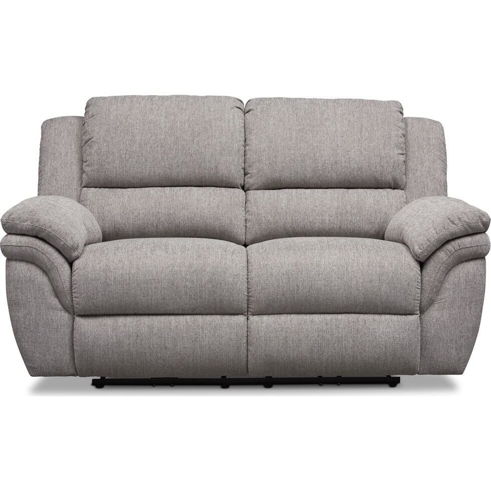aldo gray manual reclining loveseat   