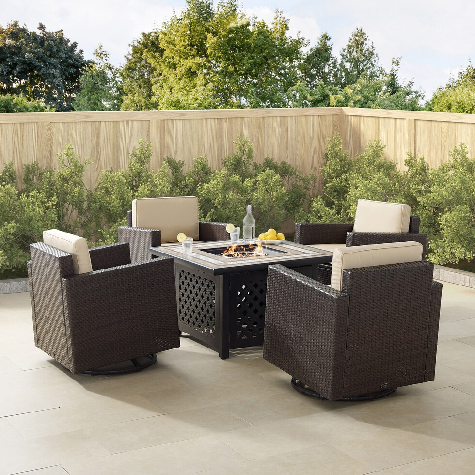 aldo light brown outdoor chair set   