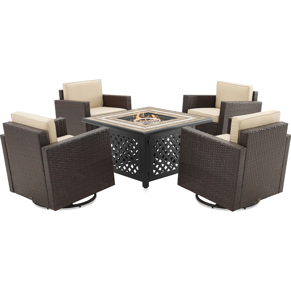 aldo light brown outdoor chair set   