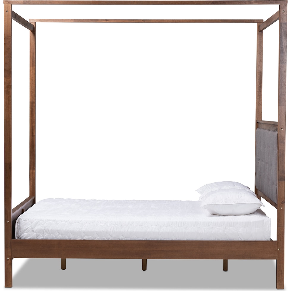 alejandra gray walnut queen bed   