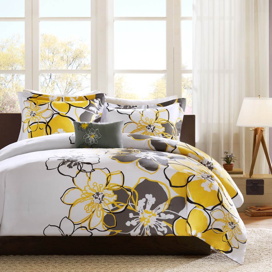 alena yellow twin bedding set   