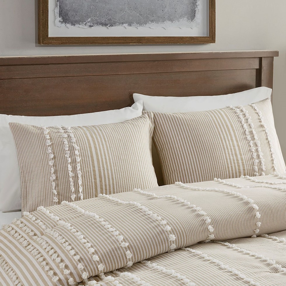 alexis light brown full queen bedding set   