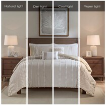 alexis light brown full queen bedding set   