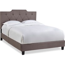 alexis light brown queen upholstered bed   